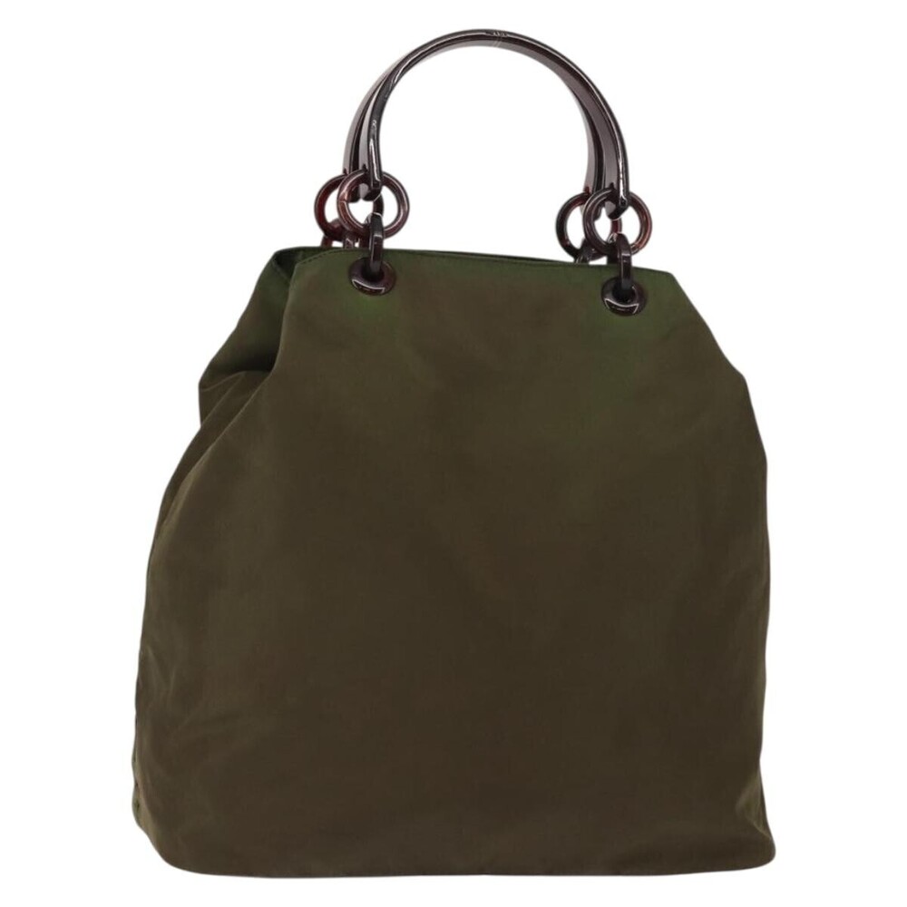 Prada Resin Handle Tote Tessuto